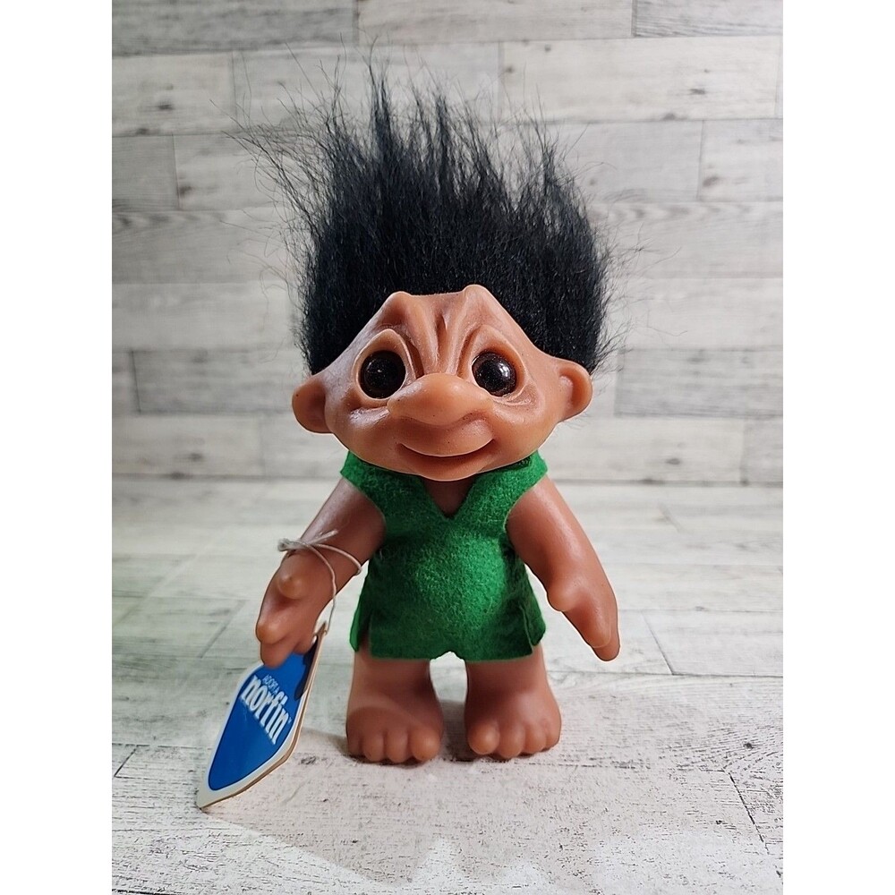 Vintage 6" Thomas Dam 1977 Troll Black Hair #604 Denmark Norfin w/ Tag